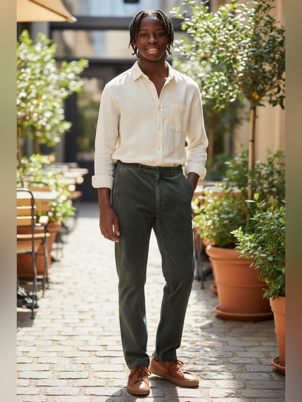 DKNY leather suede mens jeans with five Pockets